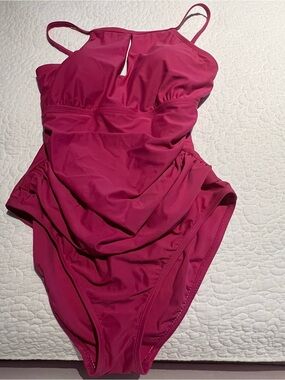 Ellen Tracy Magenta One-Piece Swimsuit
